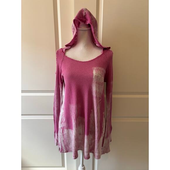 T Party Mesh Hooded Flowy Top - Picture 1 of 8